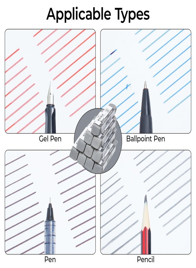 ام اند جي مجموعة ممحاة رملية من إم آند جي، عبوة من 10 ممحاة، ممحاة أقلام حبر جاف وأقلام تلوين، متينة وقابلة للحمل للطلاب والمكاتب (رمادي) - Image 5